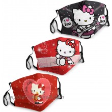 Hello Kitty Face Mask Men's Women's Balaclava 3PCS Face Cover Mask with 6 Filters Reusable Adjustable Washables Adults White at  Men’s Clothing store