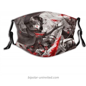 Hoaidon Attack On Titan Cloth face mask with 2 Filter Comfortable Print Reusable Face Masks. at  Men’s Clothing store