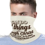 HOOSUNFlagrbfa Worship Quote Bible Lettering Christian Can Do Love Scripture Prayer Jesus Gospel Christ Design Seamless Bandana Balaclava Neck Gaiter Rave Face Scarf Cover for Outdoor at Men’s Clothing store