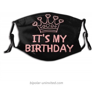 It is My Birthday Face Mask Decorative with 2 Filters for Men and Women Balaclava Cloth at  Men’s Clothing store