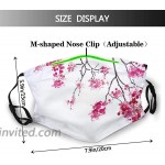 Japanese Decor Cherry Blossom Sakura Tree Floral Branch Spring Season Theme Face Mask with Filter Pocket Washable Reusable Face Bandanas Balaclava with 6 Pcs Filters at Men’s Clothing store