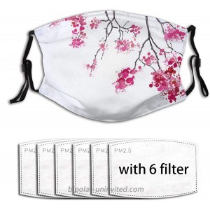Japanese Decor Cherry Blossom Sakura Tree Floral Branch Spring Season Theme Face Mask with Filter Pocket Washable Reusable Face Bandanas Balaclava with 6 Pcs Filters at  Men’s Clothing store