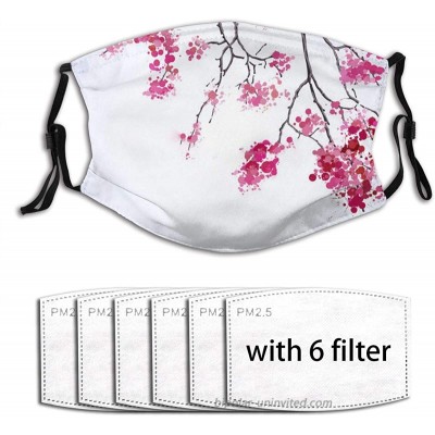 Japanese Decor Cherry Blossom Sakura Tree Floral Branch Spring Season Theme Face Mask with Filter Pocket Washable Reusable Face Bandanas Balaclava with 6 Pcs Filters at  Men’s Clothing store