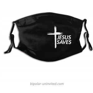 Jesus Saves Christian Cross-Face Mask With 2 Filters Reusable&Washable Balaclava For Men Women Adult&Teens at  Men’s Clothing store