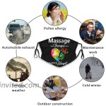 JUCHen Massage Therapist It's A Work of Heart Funny Gift Adjustable Ear Loops Face Mouth Anti Pollution Washable with 6 Filters at Men’s Clothing store