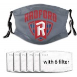 LasGo Adjustable Face Cover for Radford University Fans Washable Scarf with Earloop Unisex with 6pcs Filters at Women’s Clothing store