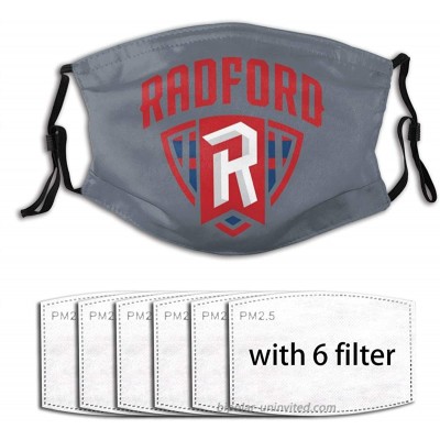 LasGo Adjustable Face Cover for Radford University Fans Washable Scarf with Earloop Unisex with 6pcs Filters at  Women’s Clothing store