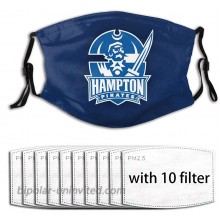 LasGo Washable Face Cover Scarf Hampton University Football Fans Adjustable Mouth Cover Balaclava with 10 Filter at  Women’s Clothing store