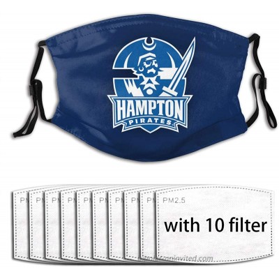 LasGo Washable Face Cover Scarf Hampton University Football Fans Adjustable Mouth Cover Balaclava with 10 Filter at  Women’s Clothing store