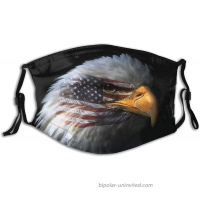 MARKFACE Bald Eagle and American flag Reusable Cloth Face Mask Face Cover With Filter Pocket Fashion Design Balaclava Washable With 2 Filters for Woman and Men Black Eagle Head at  Men’s Clothing store