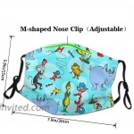 Mask Dr Seuss Adult Face Wind and Dust-Proof Black 1 Pcs at Men’s Clothing store
