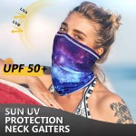 MCTi UV Neck Gaiter Mask UPF 50 Bandana Balaclava Face Mask Breathable Cooling Sun Summer for Fishing Running 2 Packed Galaxy Blue and Blue Star at Men’s Clothing store