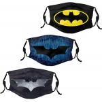 Men Women's Super hero Face Mask 3PCS Adjustable Reusable bat Balaclava -10 at Men’s Clothing store
