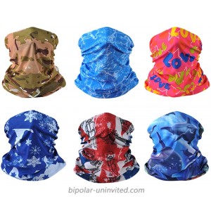 Motusamare Unisex UV Protection Face Bandana Reusable Half face Cover Mask Scarf Neck Gaiter Balaclava for Men Women6pcs