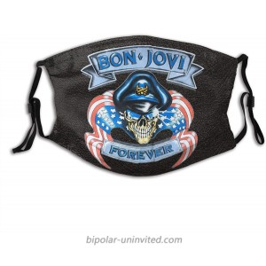 Muisci Bon-Jovi Adults Reusable Windproof Dustproof Face Mask Cover Bandanas for Men and Womens04 at  Women’s Clothing store