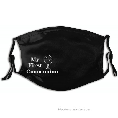 My First Communion Jesus Cloth Face Mask Washable Adjustable Bandanas Balaclava Dust-Proof Print Reusable Fabric Mask With 2 Pcs Filters for Women Men at  Men’s Clothing store