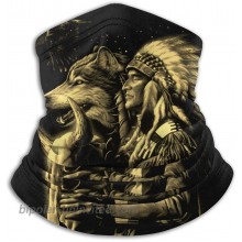 Native Americans Wolf Neck Gaiter Warmer Windproof Mask Dust Face Clothing UV Face Mask Balaclava Scarf for Ourdoor Sport Black at  Men’s Clothing store