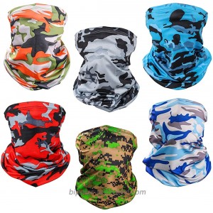 Neck Gaiter Face Mask Bandana Sun Protection for Men Women 6 pcs Camouflage at  Men’s Clothing store