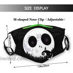 Nightmare Before Christmas Jack & Sally Skellington Outdoor Mask Adjustable Protection 5-Layer Activated Carbon Filter Unisex Headscarf at Men’s Clothing store