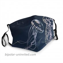 Ocean Jellyfish Face Mask Fashion Design Adjustable Balaclava Bandanas Unisex Adult Outdoor Dust Masks Blue at  Men’s Clothing store