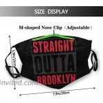 OCZLXRXE Straight Outta Brooklyn Masks Outdoor Windproof Dustproof Scarf Masks Adult Dust Mask for Mens Women Washable & Reusable Respirator Equipped with 2 Filters