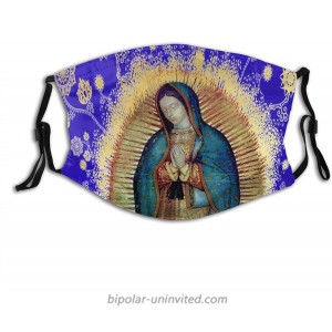Our Lady Of Guadalupe Mexican Virgin Mary Mexico Tilma Christian-Face Mask With 2 Filters Reusable&Washable Balaclava For Men Women Adult&Teens at  Men’s Clothing store