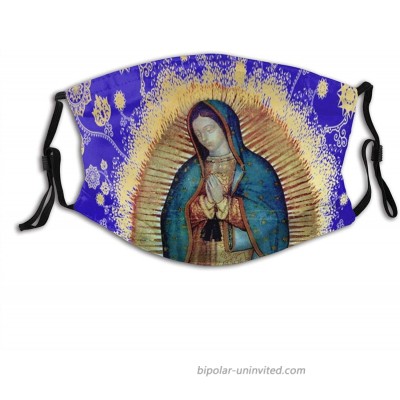 Our Lady Of Guadalupe Mexican Virgin Mary Mexico Tilma Christian-Face Mask With 2 Filters Reusable&Washable Balaclava For Men Women Adult&Teens at  Men’s Clothing store