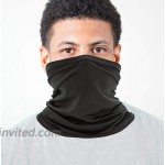 PFFY 4 Pack Neck Gaiter for Men Women Bandana Fabric Face Cover Mask Reusable Black