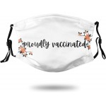 Proudly Vaccinated Hug Me Im Vaccinated Stylish Face Mask Adjustable Decorations Anti-Fog Anti Dust for Men Women Black at Men’s Clothing store