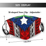 Puerto Rico Rican Flag Face Mask Breathable Washable with 2 Filter Balaclava for Men Women Teenager at Men’s Clothing store