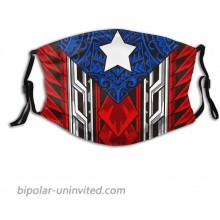 Puerto Rico Rican Flag Face Mask Breathable Washable with 2 Filter Balaclava for Men Women Teenager at  Men’s Clothing store