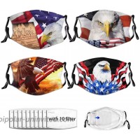 QIPNVY Bald Eagle Flag Mask - Washable Windproof Mouth Cover for Adults Adjustable Nose Wire Patriotic Bald Eagle 4 Pcs Face Masks 10 Pcs Filters at  Men’s Clothing store