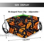 Red Monarch Butterfly Face Mask Washable Reusable Face Bandanas Balaclava For Men Women With 6 Pcs Filters at Men’s Clothing store