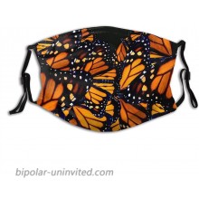 Red Monarch Butterfly Face Mask Washable Reusable Face Bandanas Balaclava For Men Women With 6 Pcs Filters at  Men’s Clothing store