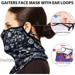 Reusable Gaiters Face Mask Washable Neck Gaiter Bandana Face Mask with Ear Loops Face Scarf Masks for Women Face Coverings for Men Balaclava Black Floral Headwear at Men’s Clothing store