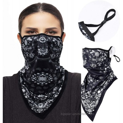 Reusable Gaiters Face Mask Washable Neck Gaiter Bandana Face Mask with Ear Loops Face Scarf Masks for Women Face Coverings for Men Balaclava Black Floral Headwear at  Men’s Clothing store