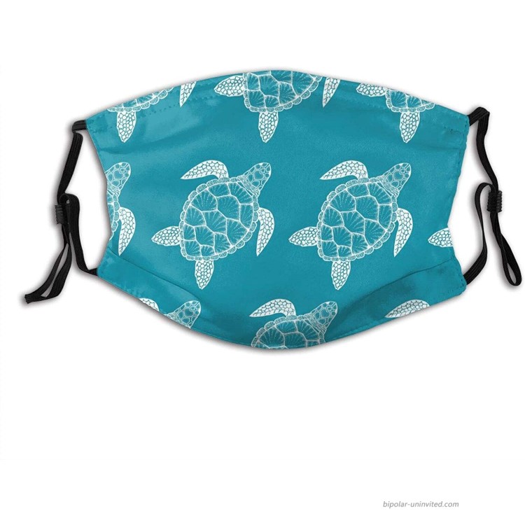 Sea Turtles Printed Face Mask Adjustable With 2 Filters Gift For Men And Women Balaclava Bandana at Men’s Clothing store