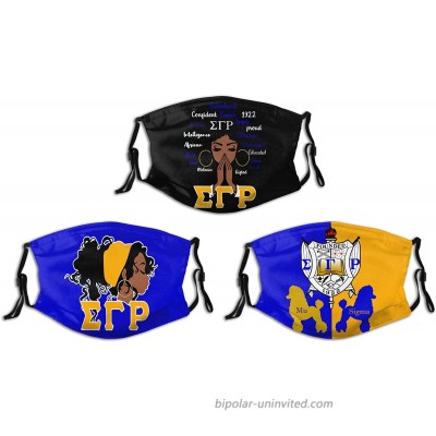 Sigma Gamma Rho Men'S Women'S Face Protective Balaclava Mouth Cover With Windproof Dustproof Adjustable Elastic Strap 3pcs at  Men’s Clothing store