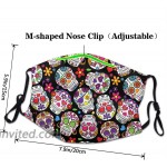 Sugar Skull Face Cover for Men Women Washable and Reusable Warm Protection for Outdoor at Men’s Clothing store