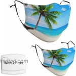 Summer Beach Sunset View Palm Trees Face Mask with 2 Pcs Filters Reusable and Washable Adjustable Elastic Earrings Soft and Breathable Kids Face Mask Balaclava for Older Children and Adults at Men’s Clothing store