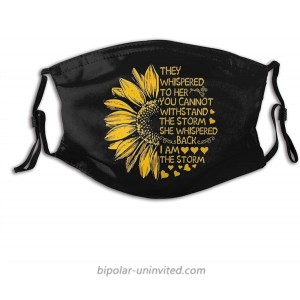 Sunflower Face Mask Adult Fashion Sunflower Mask Balaclava Washable Adjustable with 2 Filter