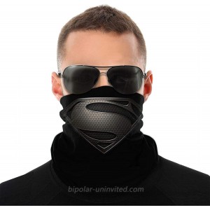 Super-Man Logo Face Mask Bandana Neck Gaiter Tube Headwear Bandana Seamless Rave Half Balaclava at  Men’s Clothing store