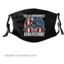 The 2nd Amendment is My Gun Permit Unisex Adjustable Earloop Face Anti Dust Mouth Mask Black at  Men’s Clothing store