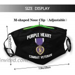 Titafel Purple Heart Us Army Veteran Cloth Face Mask Reusable Adjustable Washable For Adult & Teens With 2 Filters at Men’s Clothing store