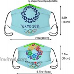 Tokyo Olympics 2021 Washable Face-Cover 2 Pices Reusable Exquisite Printed Fabric Mouth-Cover for Adult and Teen. at Men’s Clothing store