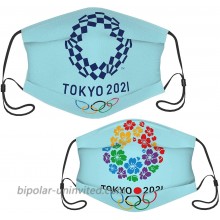 Tokyo Olympics 2021 Washable Face-Cover 2 Pices Reusable Exquisite Printed Fabric Mouth-Cover for Adult and Teen. at  Men’s Clothing store