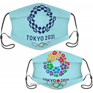Tokyo Olympics 2021 Washable Face-Cover 2 Pices Reusable Exquisite Printed Fabric Mouth-Cover for Adult and Teen. at  Men’s Clothing store