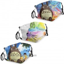 Totoro Face mask Adjustable Breathable Colorful Fashion Cute Mask for Travel and Personal Care Black at  Men’s Clothing store