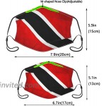Trinidad and Tobago Flag Face Mask with 2 Pcs Filters Reusable and Washable Adjustable Elastic Earrings Soft and Breathable Kids Face Mask Balaclava for Older Children and Adults at Men’s Clothing store