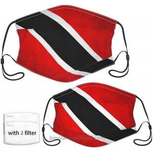 Trinidad and Tobago Flag Face Mask with 2 Pcs Filters Reusable and Washable Adjustable Elastic Earrings Soft and Breathable Kids Face Mask Balaclava for Older Children and Adults at  Men’s Clothing store